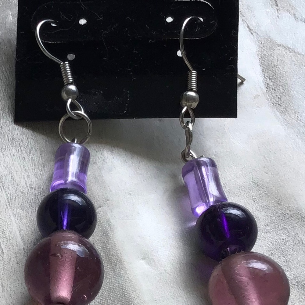 OOAK purple earrings